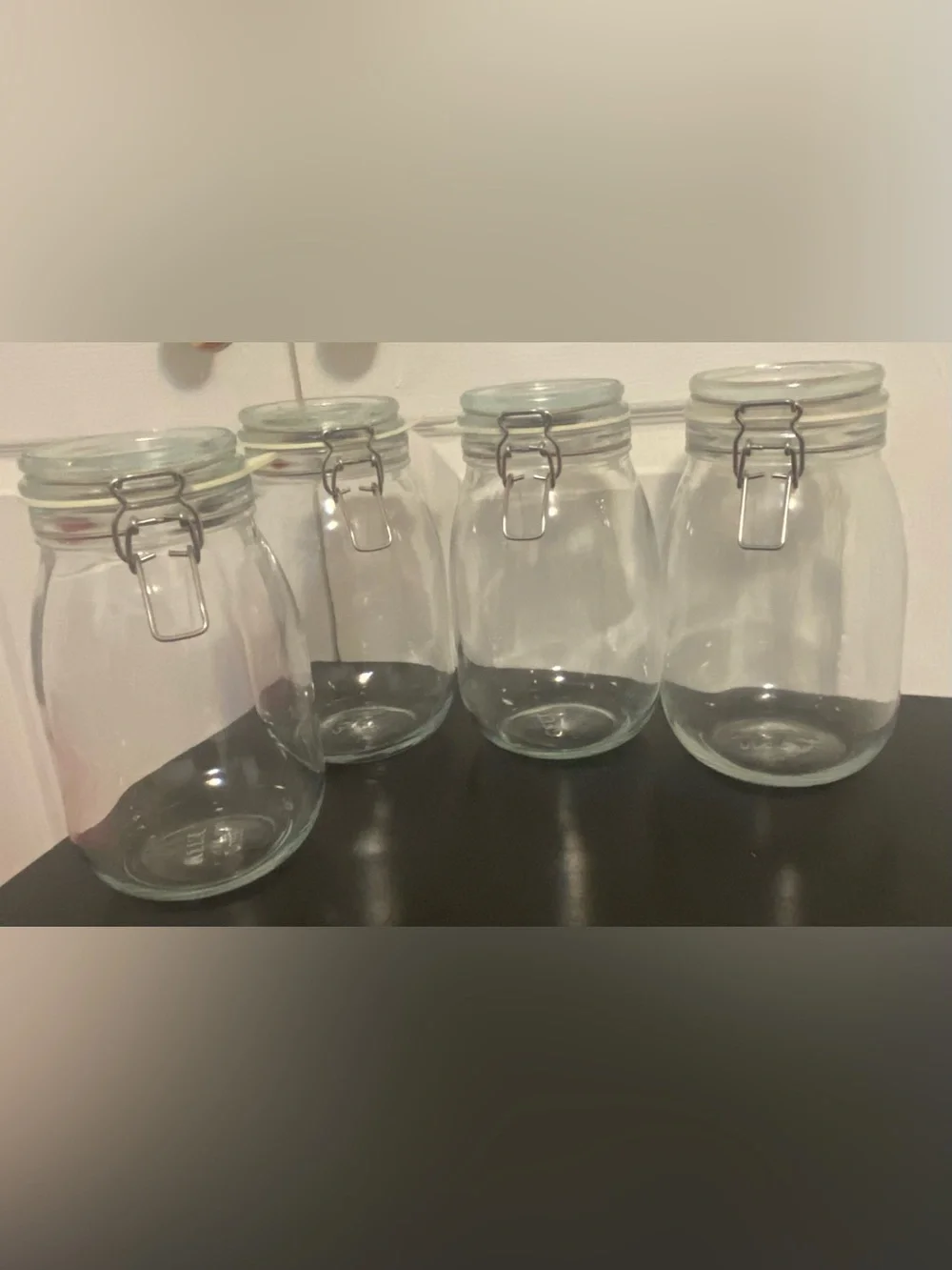Four glass jars from IKEA